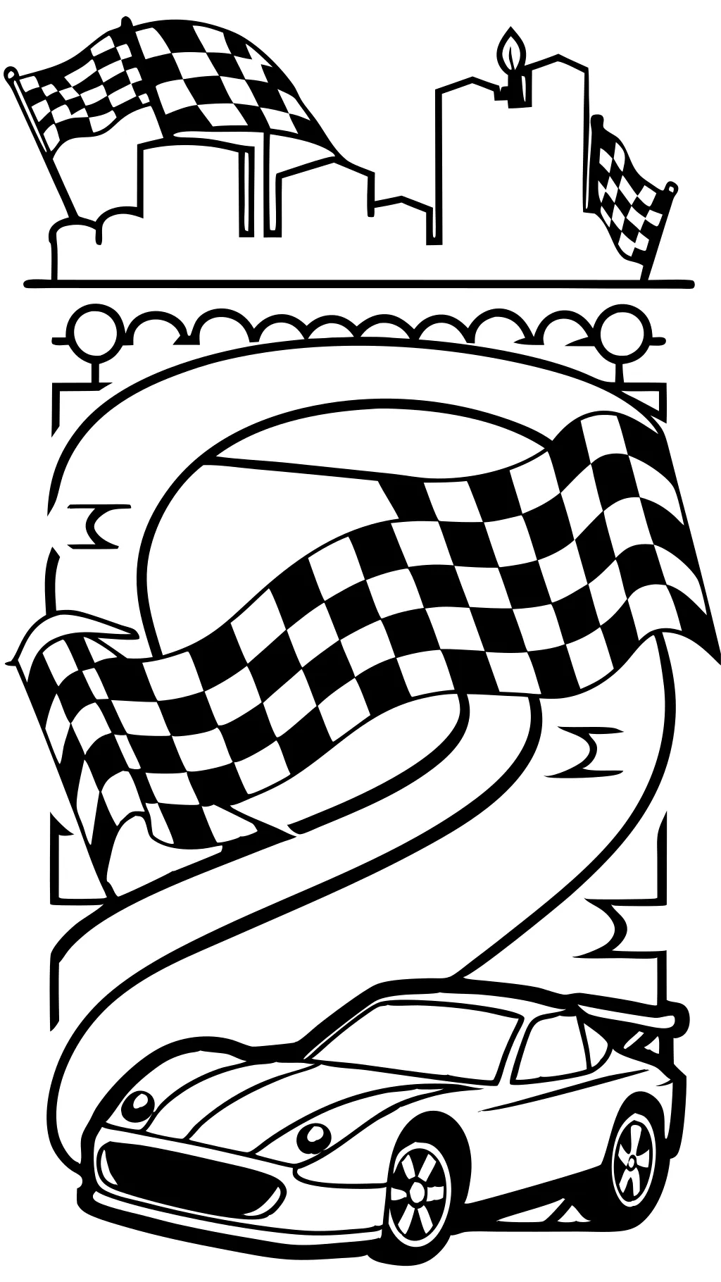 coloring page race car